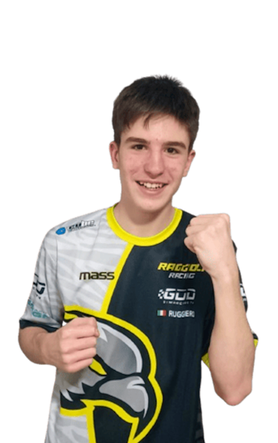 Edoardo Ruggiero in the Raggioli eSports jersey